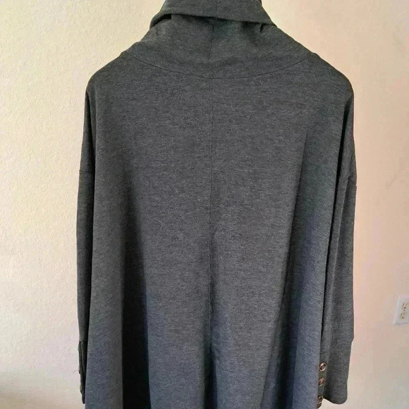 SWEATSHIRT PROJECT GRAY BUTTONED SLEEVES SIZE 1X - Picture 2 of 13